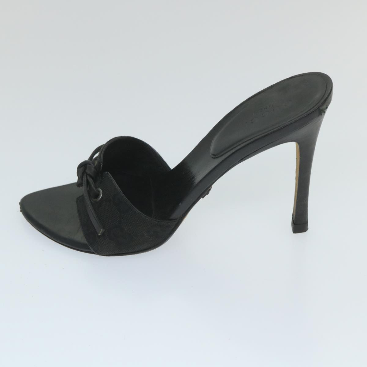 GUCCI GG Canvas High Heels 34C Black ti1315