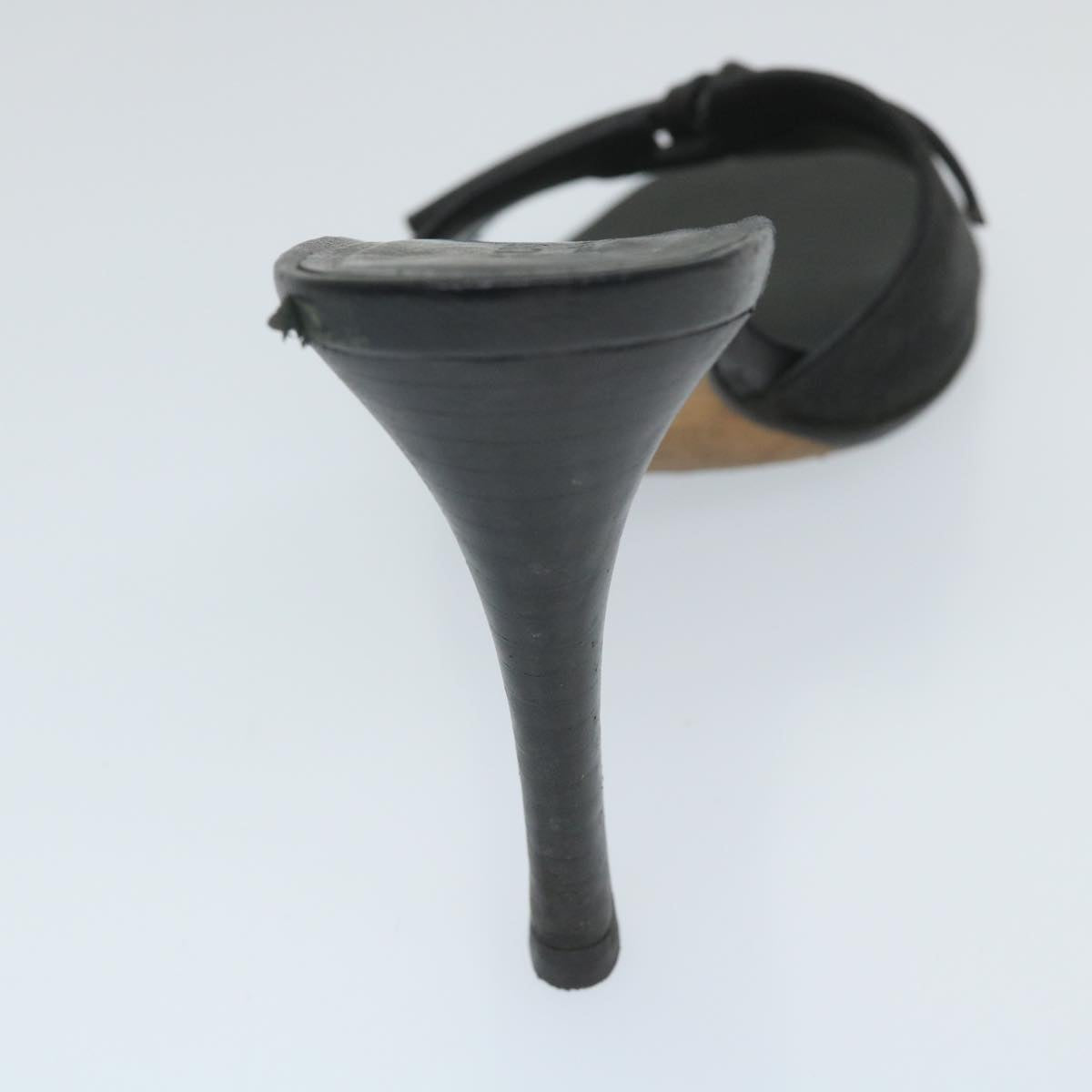 GUCCI GG Canvas High Heels 34C Black ti1315