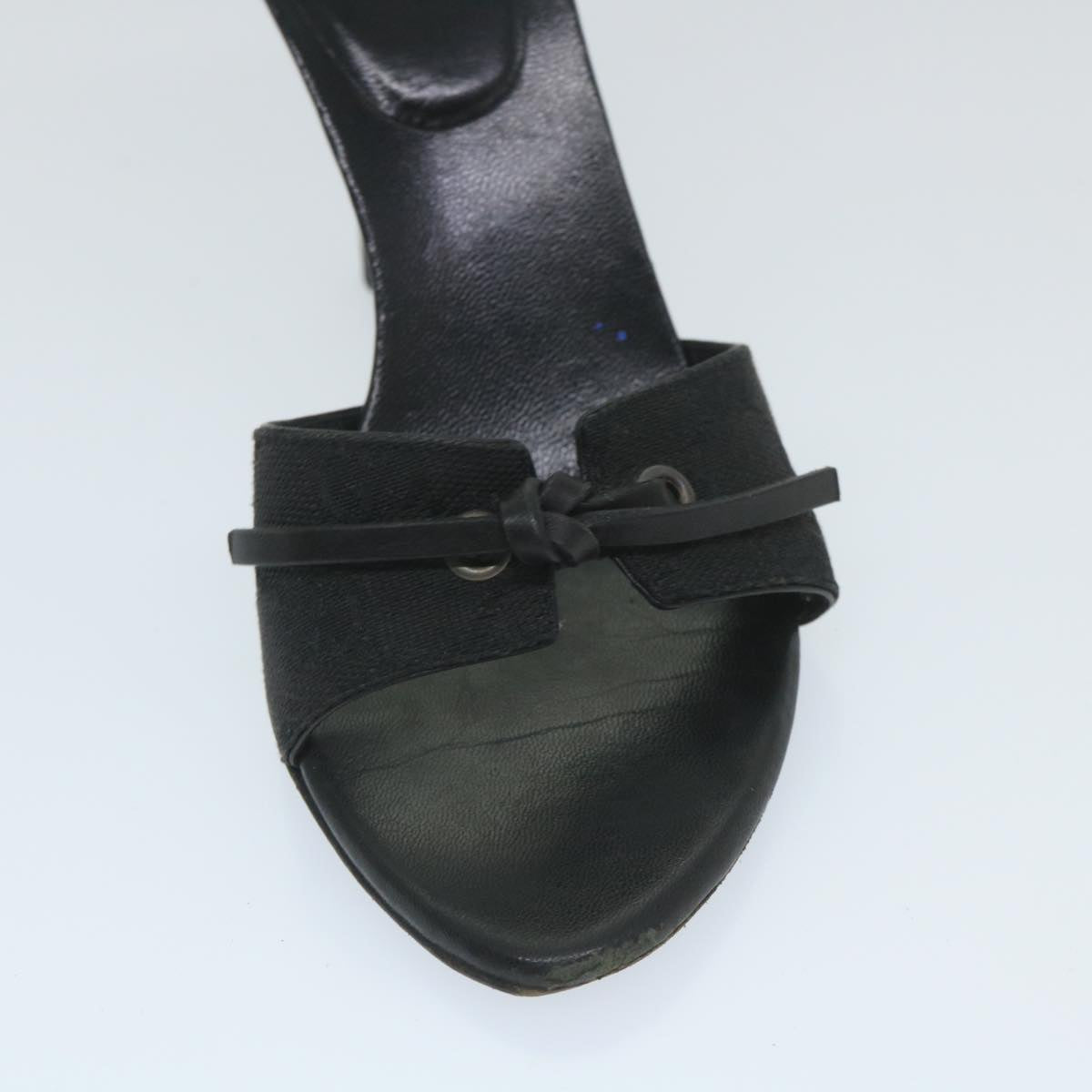GUCCI GG Canvas High Heels 34C Black ti1315