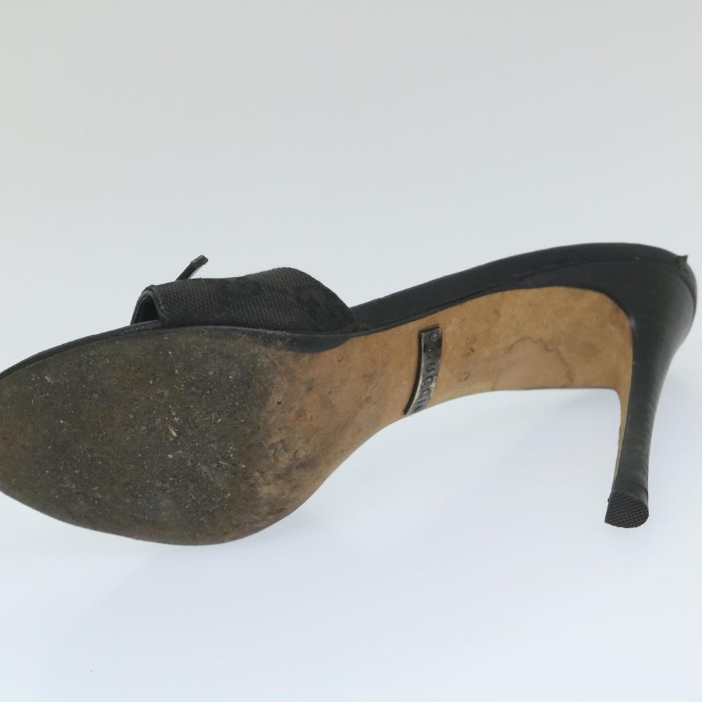GUCCI GG Canvas High Heels 34C Black ti1315