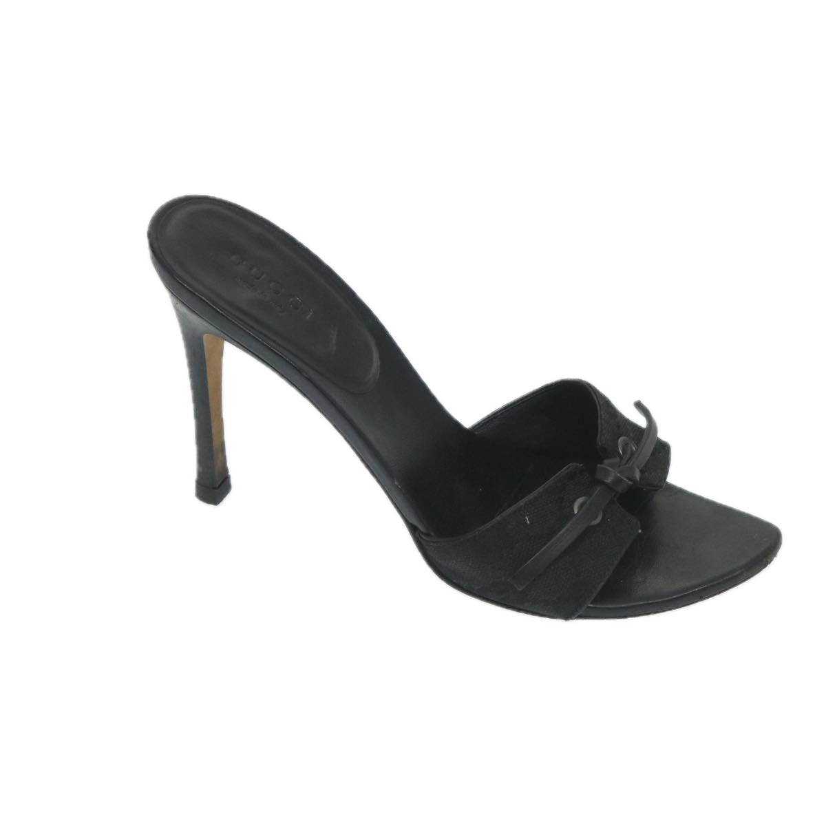 GUCCI GG Canvas High Heels 34C Black ti1315