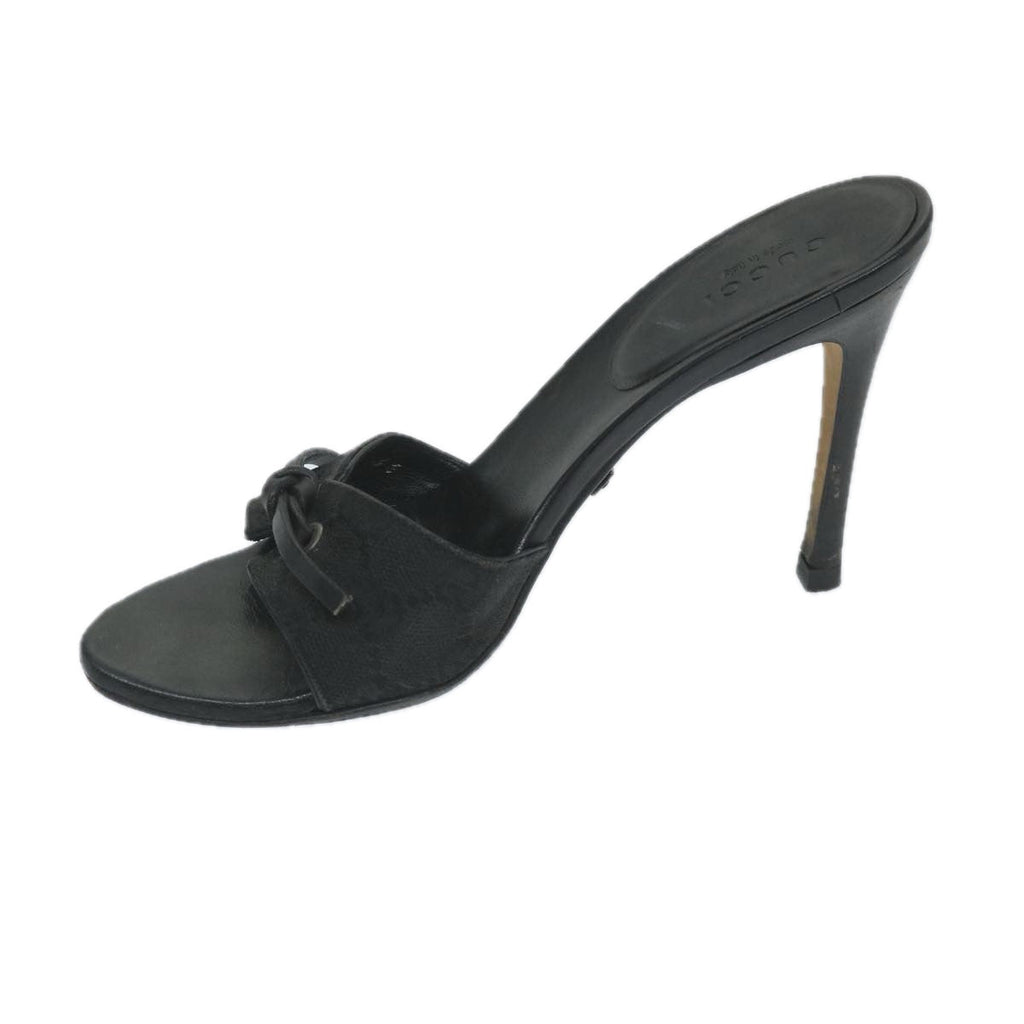 GUCCI GG Canvas High Heels 34C Black ti1315