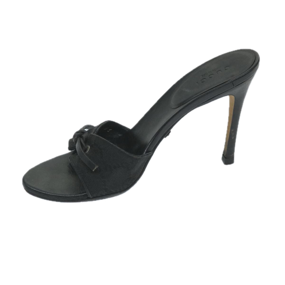 GUCCI GG Canvas High Heels 34C Black ti1315