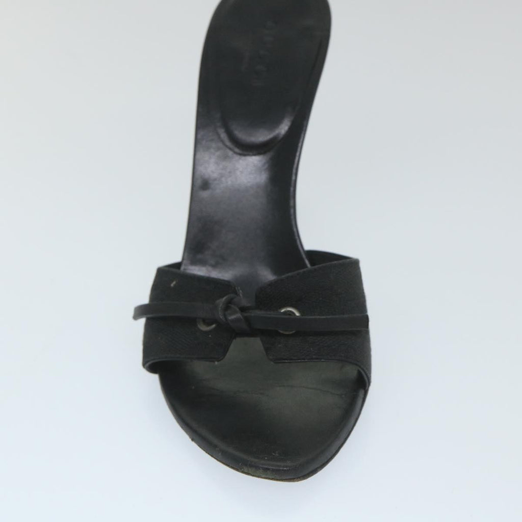 GUCCI GG Canvas High Heels 34C Black ti1315