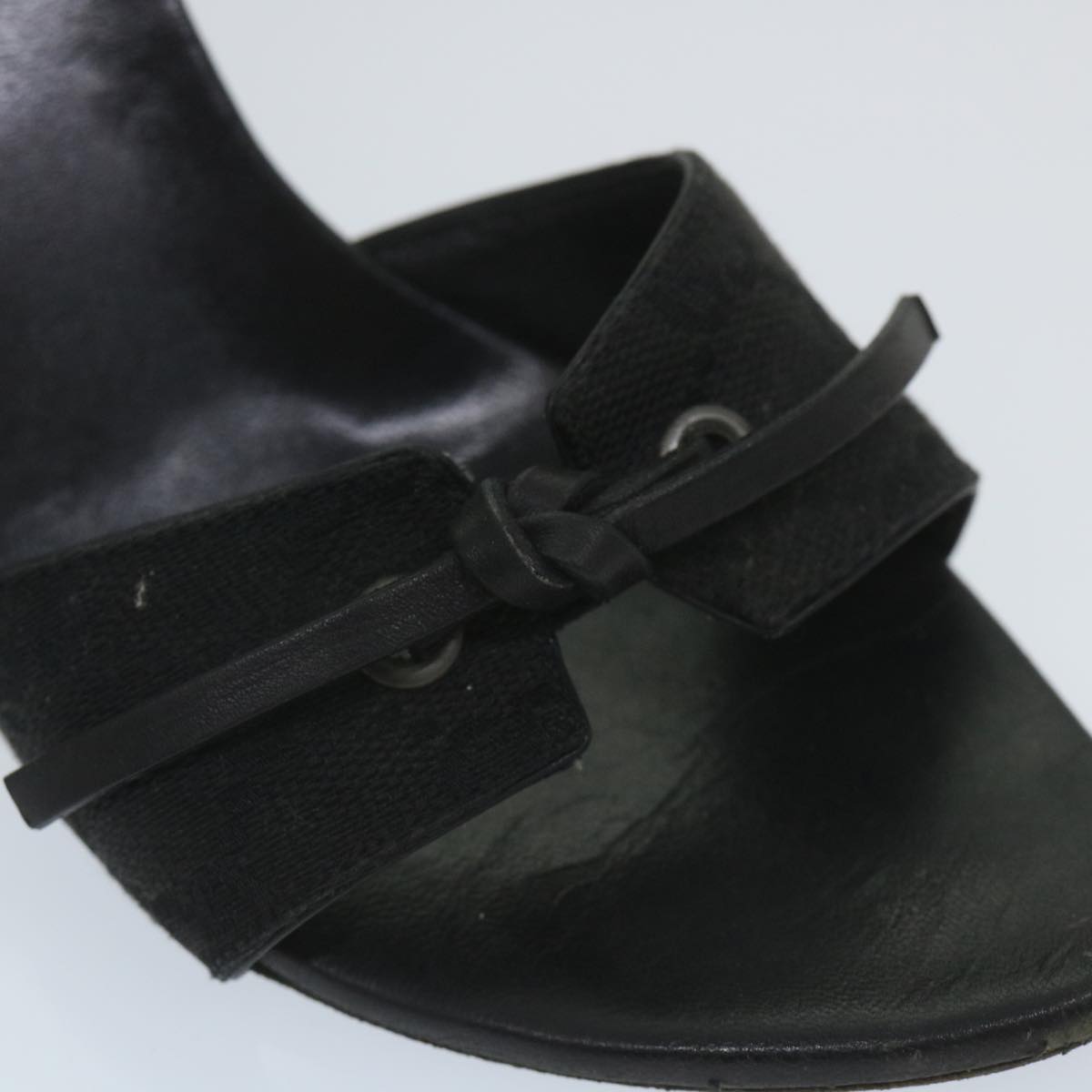 GUCCI GG Canvas High Heels 34C Black ti1315