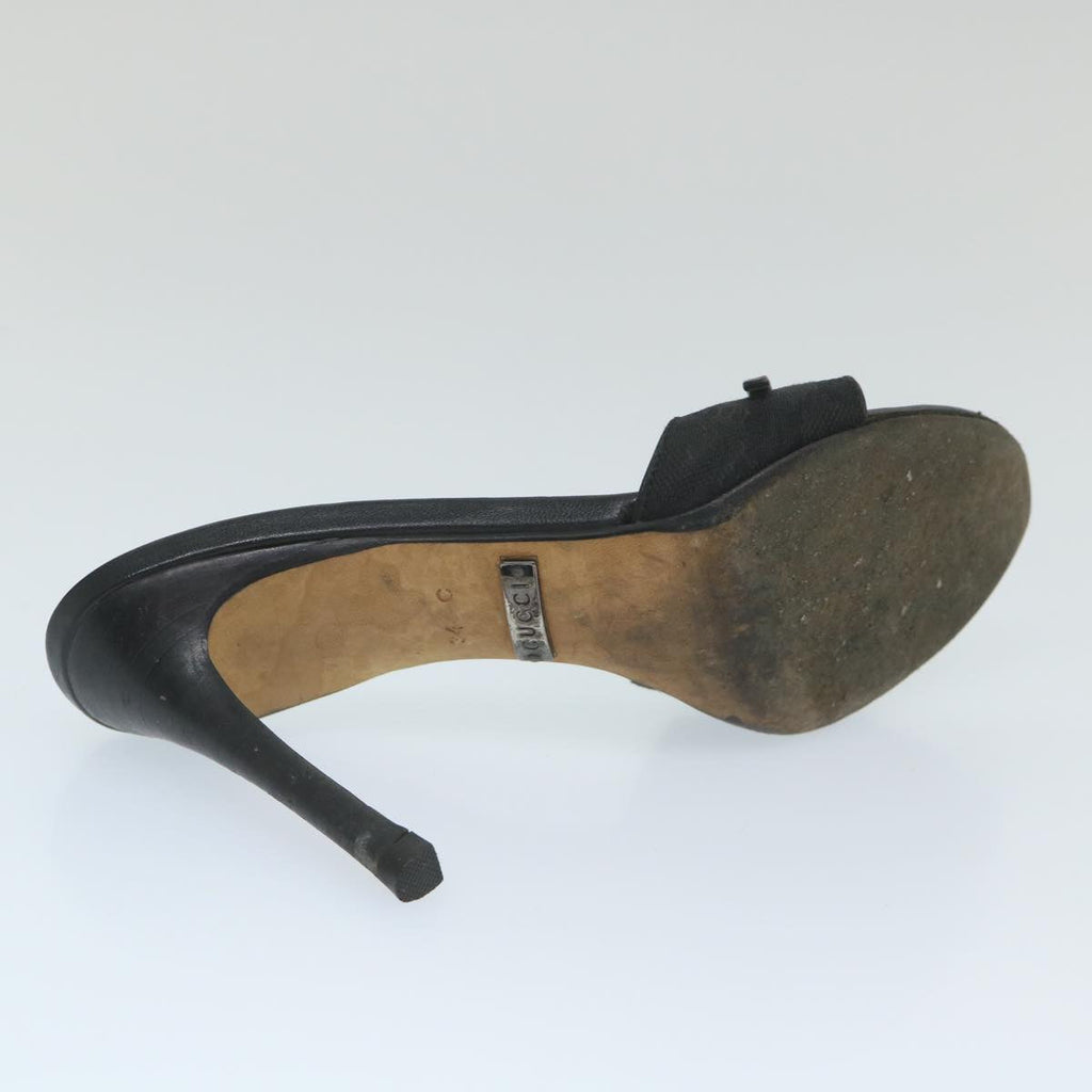 GUCCI GG Canvas High Heels 34C Black ti1315