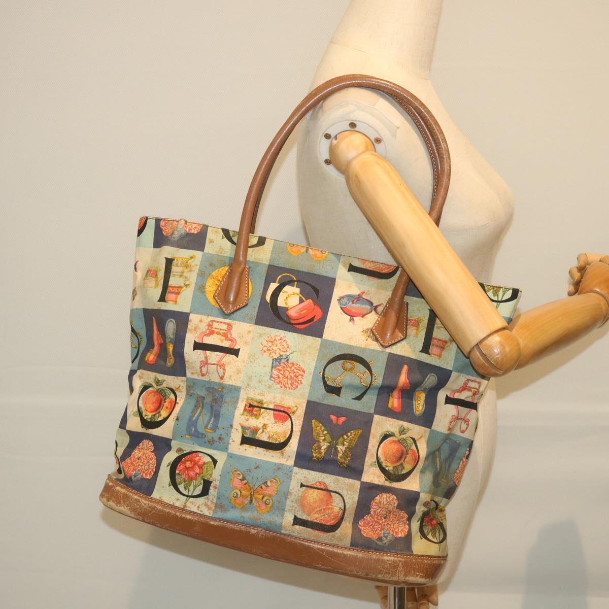 GUCCI Tote Bag Canvas Multicolor ti1331