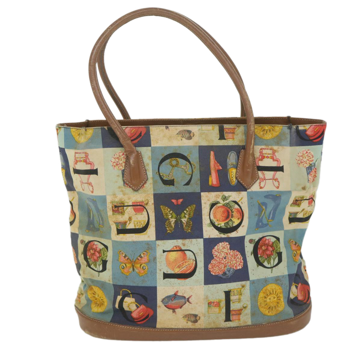 GUCCI Tote Bag Canvas Multicolor ti1331