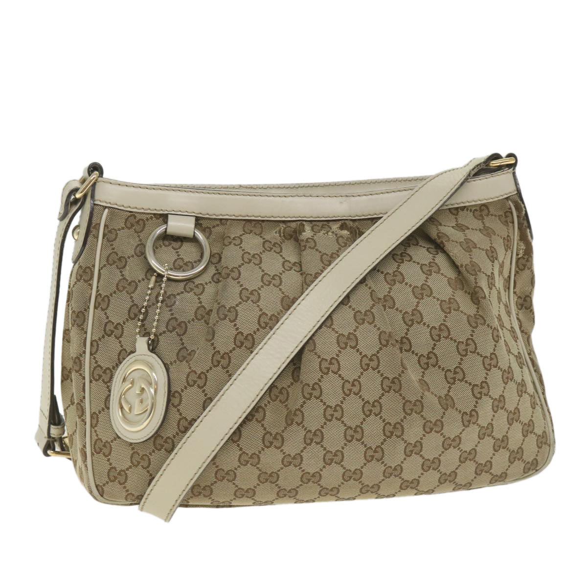 GUCCI GG Canvas Shoulder Bag Beige 296834 ti1339