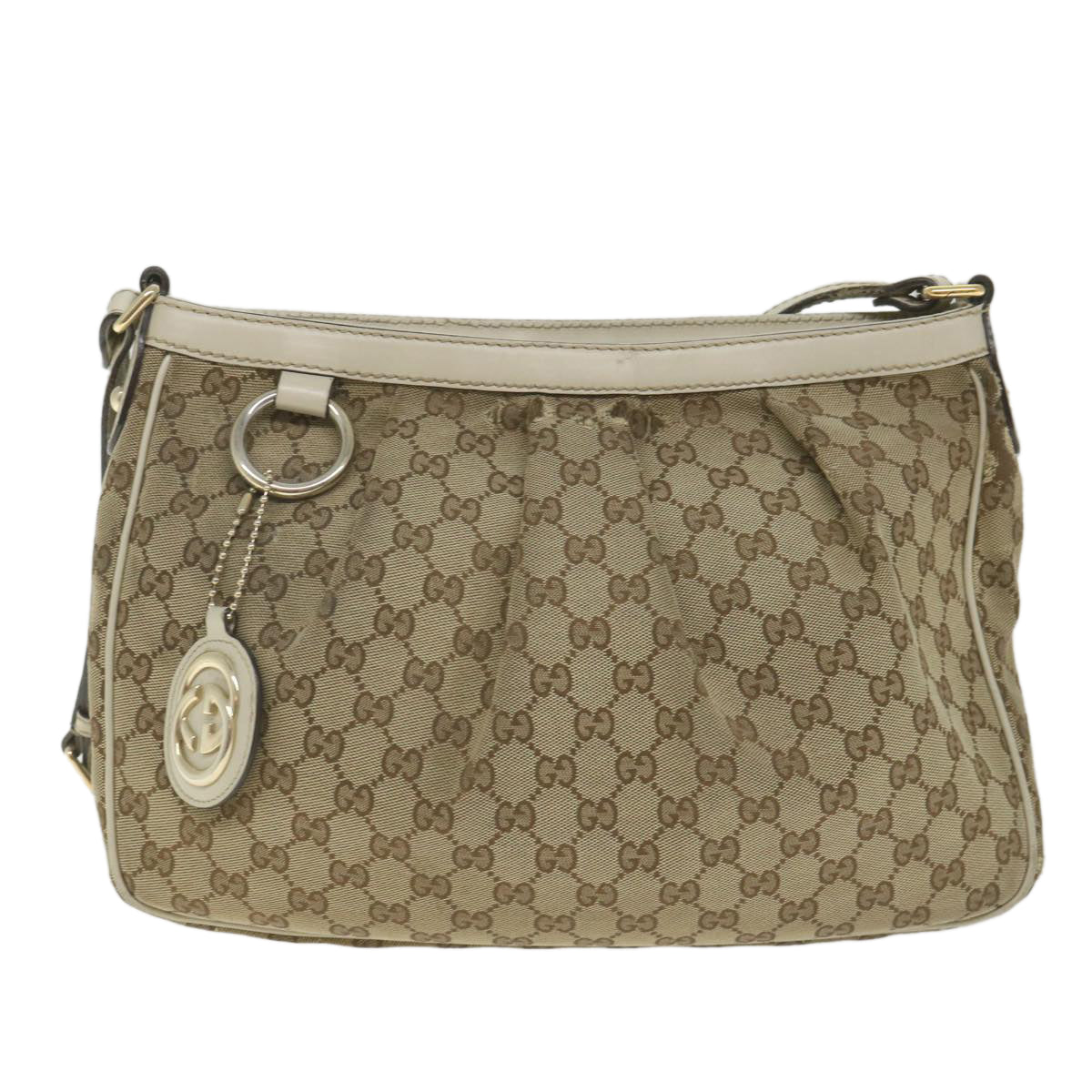 GUCCI GG Canvas Shoulder Bag Beige 296834 ti1339