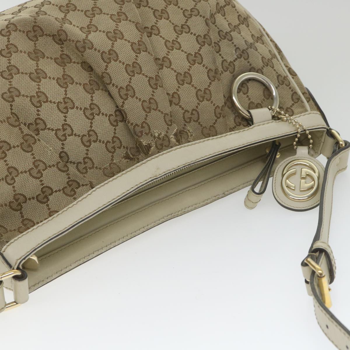 GUCCI GG Canvas Shoulder Bag Beige 296834 ti1339
