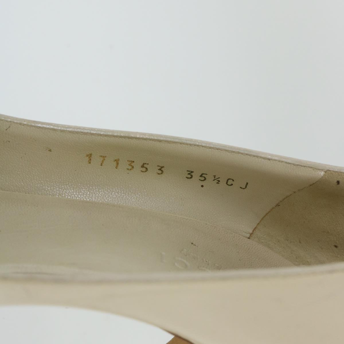 GUCCI Horsebit High Heels Leather 35.5 C White ti1350