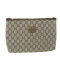 GUCCI GG Plus Supreme Clutch Bag PVC Leather Beige ti1352
