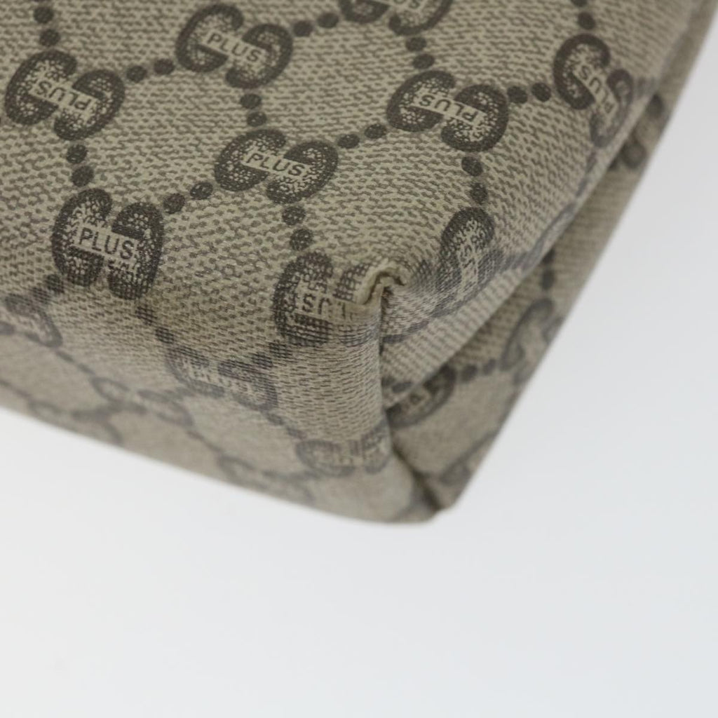 GUCCI GG Plus Supreme Clutch Bag PVC Leather Beige ti1352