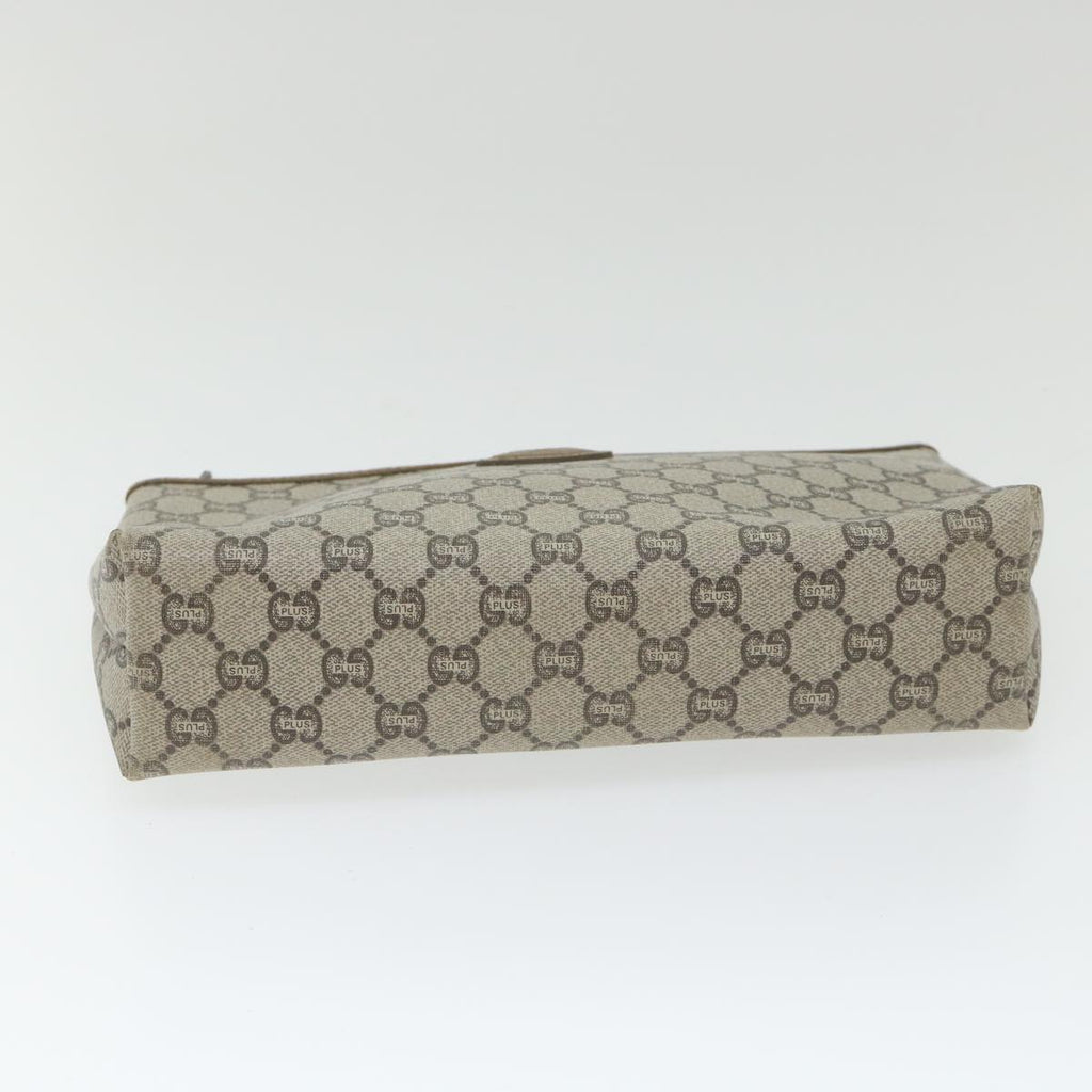 GUCCI GG Plus Supreme Clutch Bag PVC Leather Beige ti1352