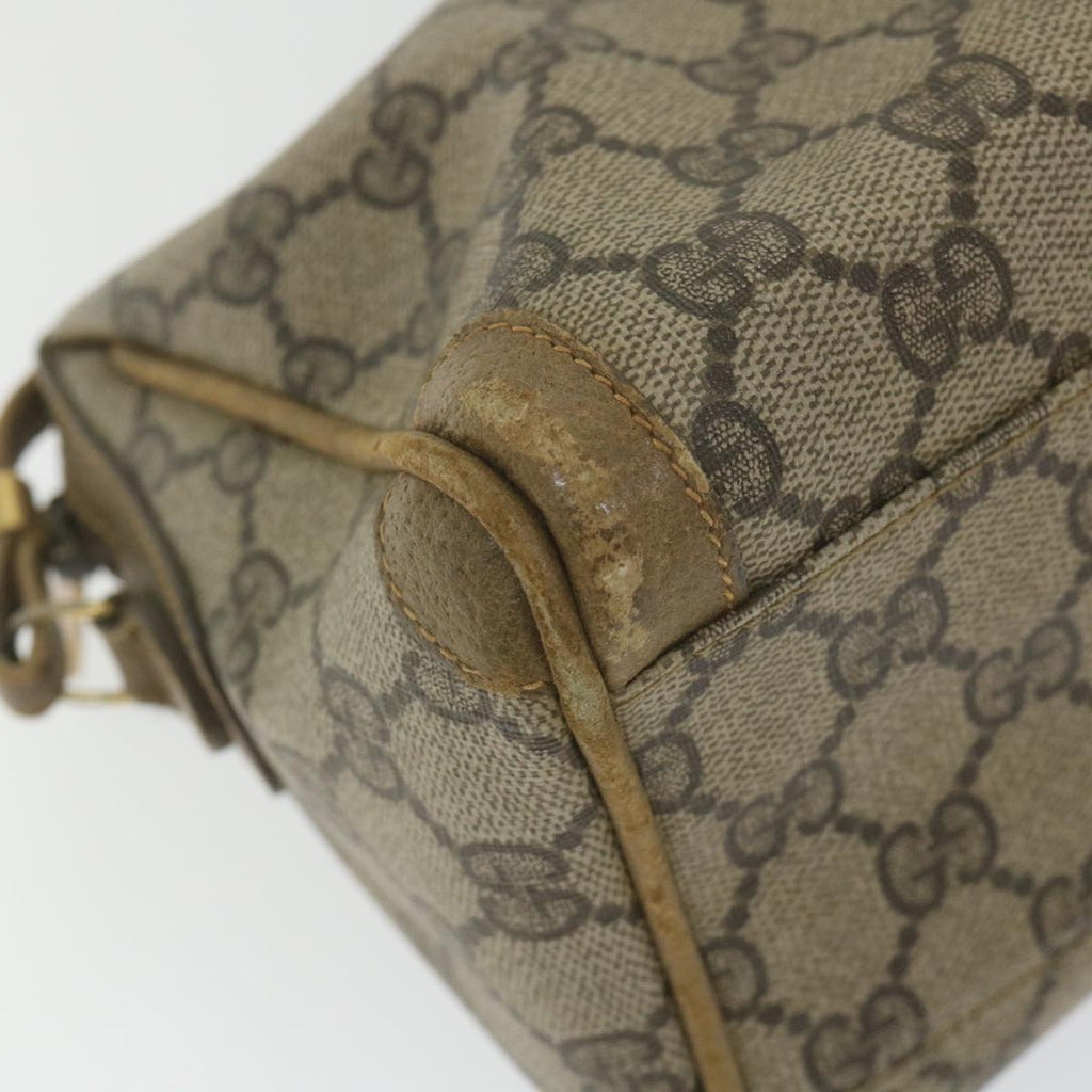 GUCCI GG Supreme Shoulder Bag PVC Leather Beige ti1354