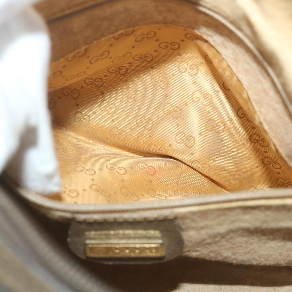 GUCCI GG Supreme Shoulder Bag PVC Leather Beige ti1354