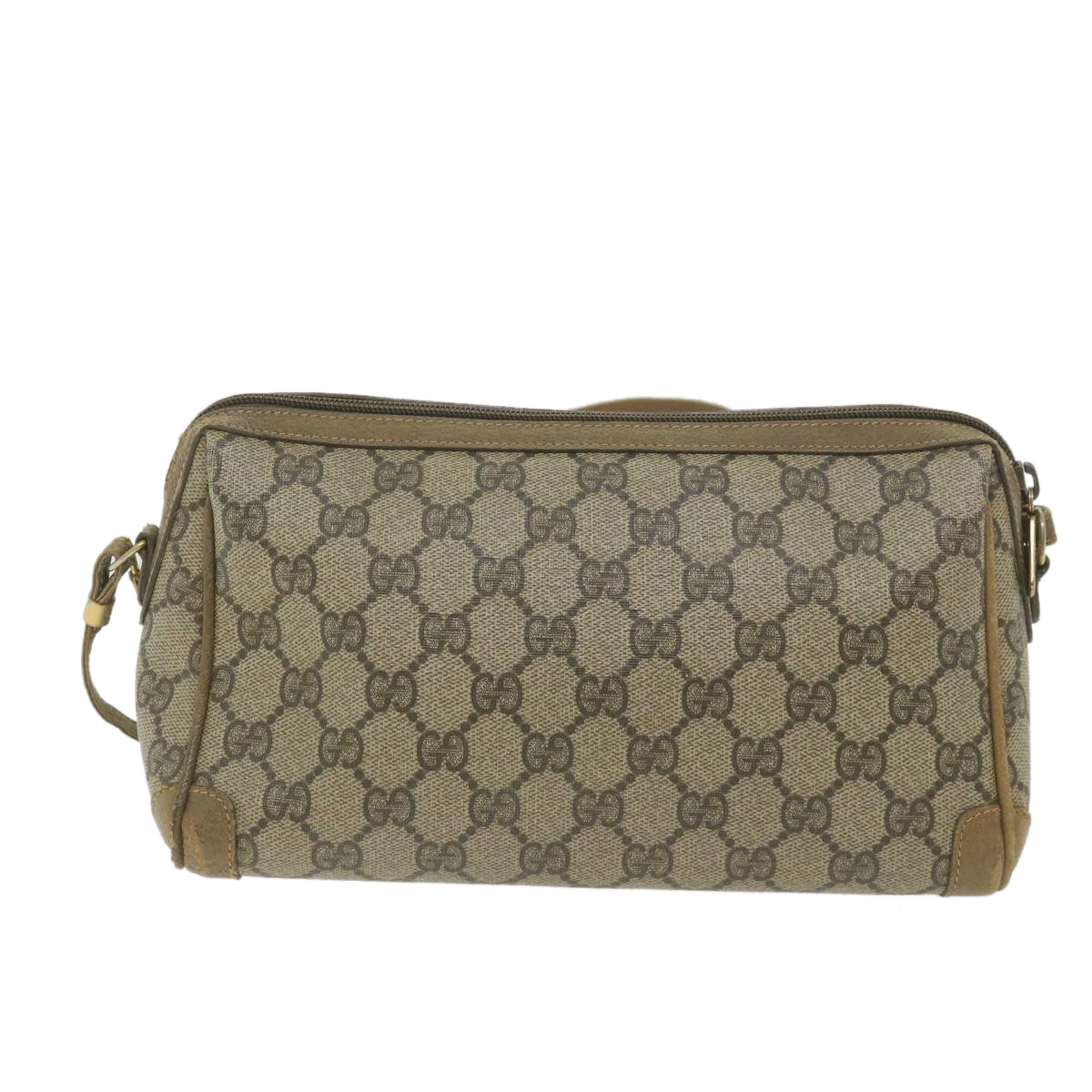 GUCCI GG Supreme Shoulder Bag PVC Leather Beige ti1354