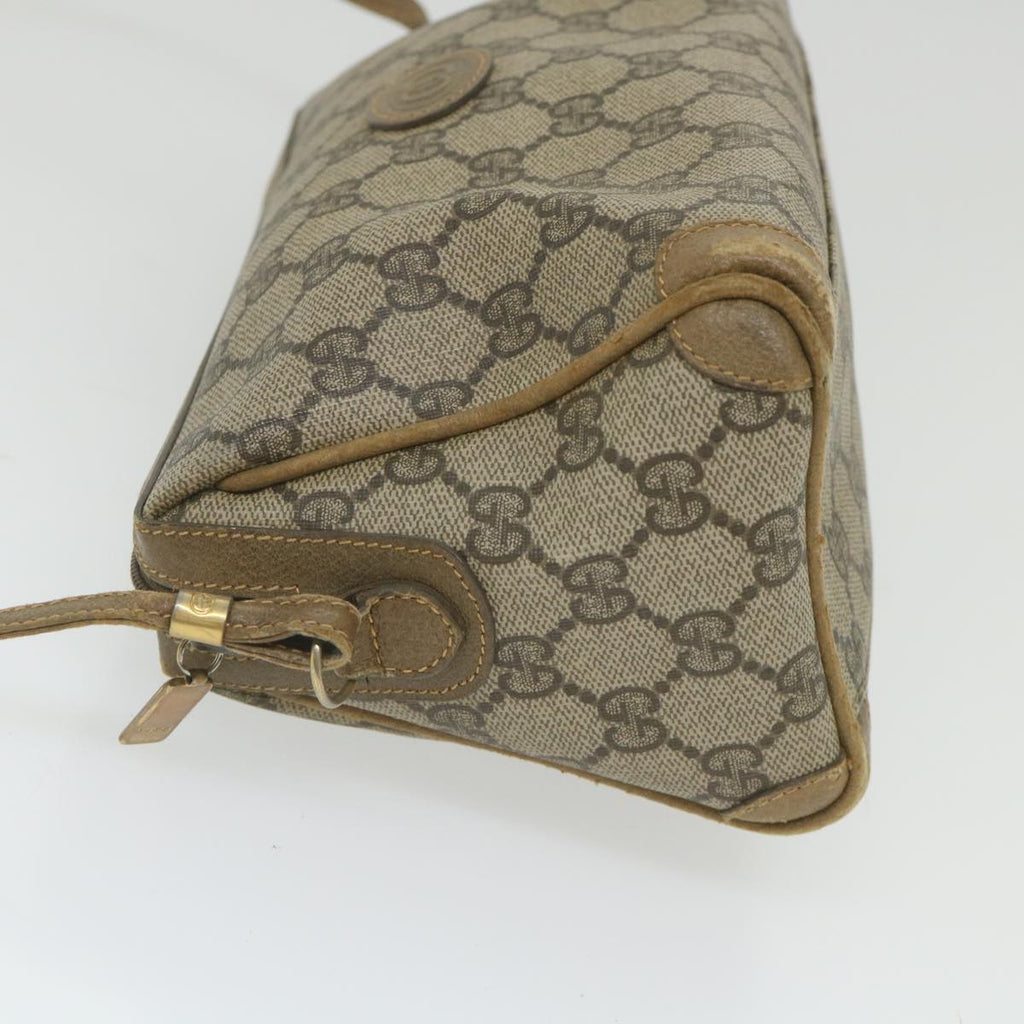 GUCCI GG Supreme Shoulder Bag PVC Leather Beige ti1354