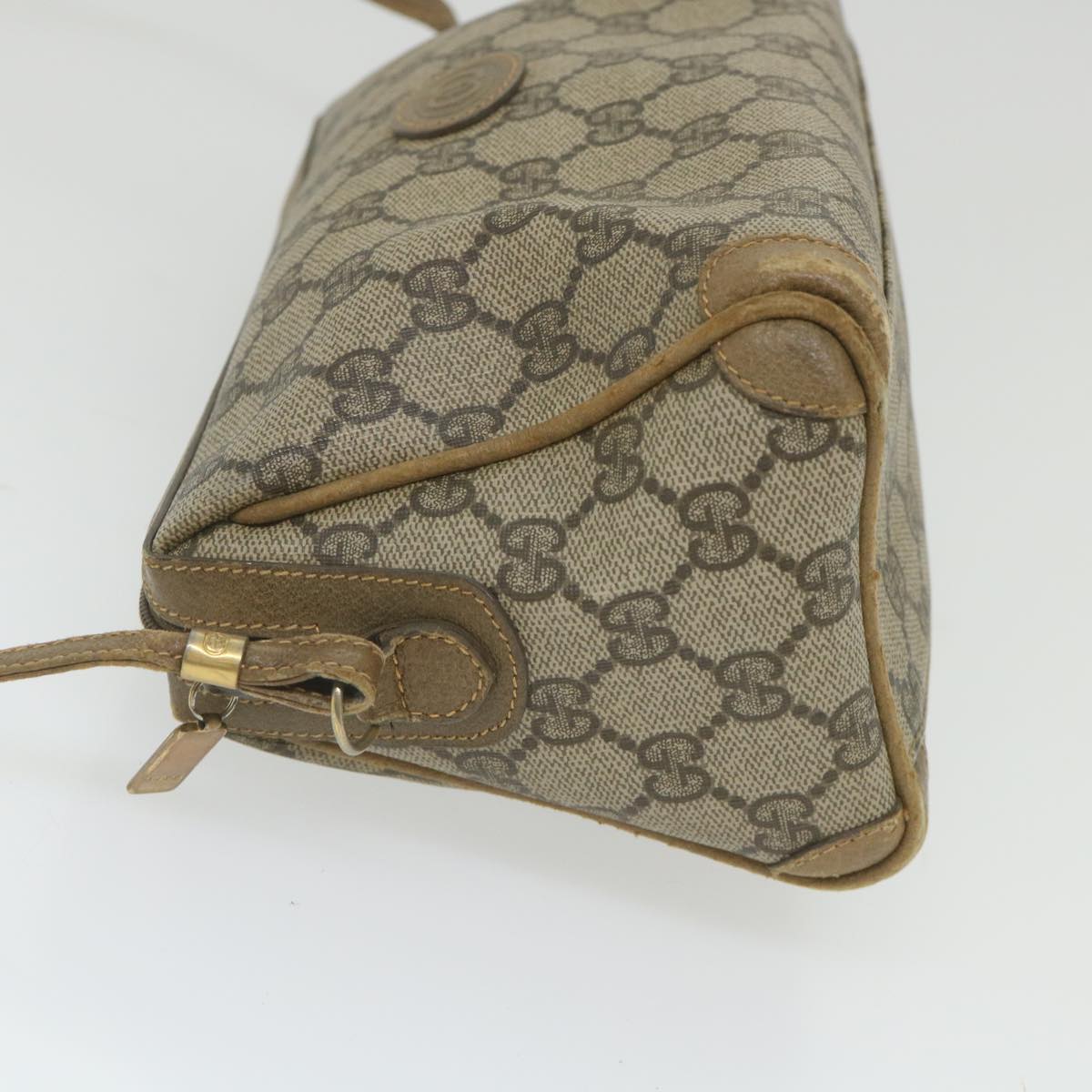 GUCCI GG Supreme Shoulder Bag PVC Leather Beige ti1354