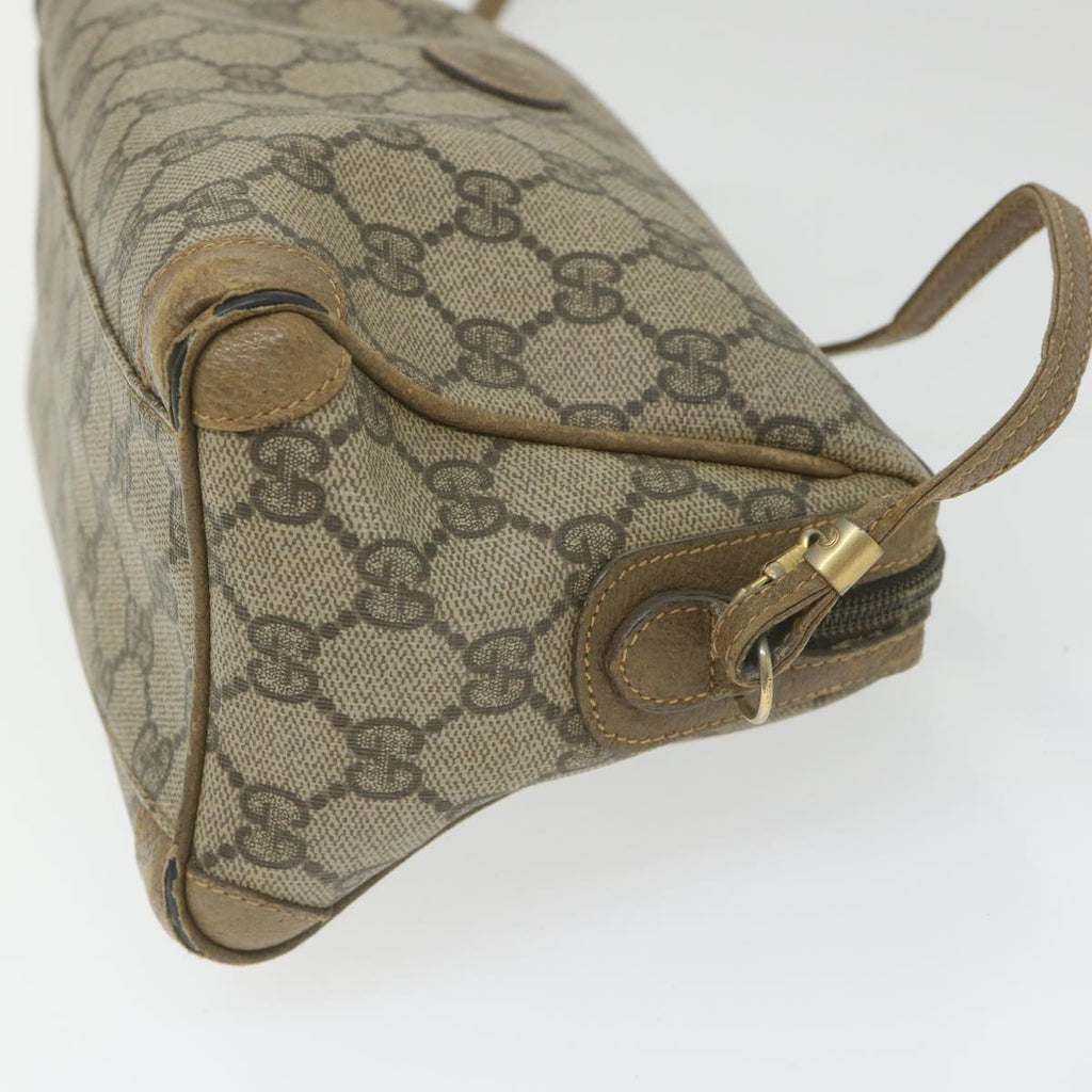 GUCCI GG Supreme Shoulder Bag PVC Leather Beige ti1354