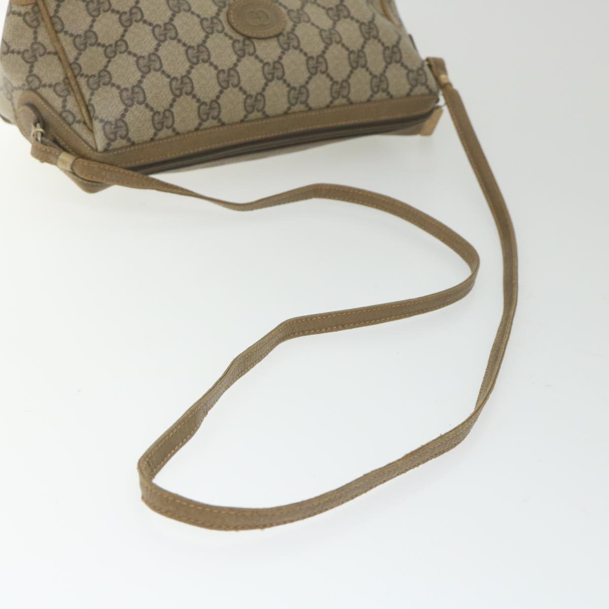 GUCCI GG Supreme Shoulder Bag PVC Leather Beige ti1354