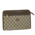 GUCCI GG Supreme Clutch Bag PVC Leather Beige 014 122 ti1356