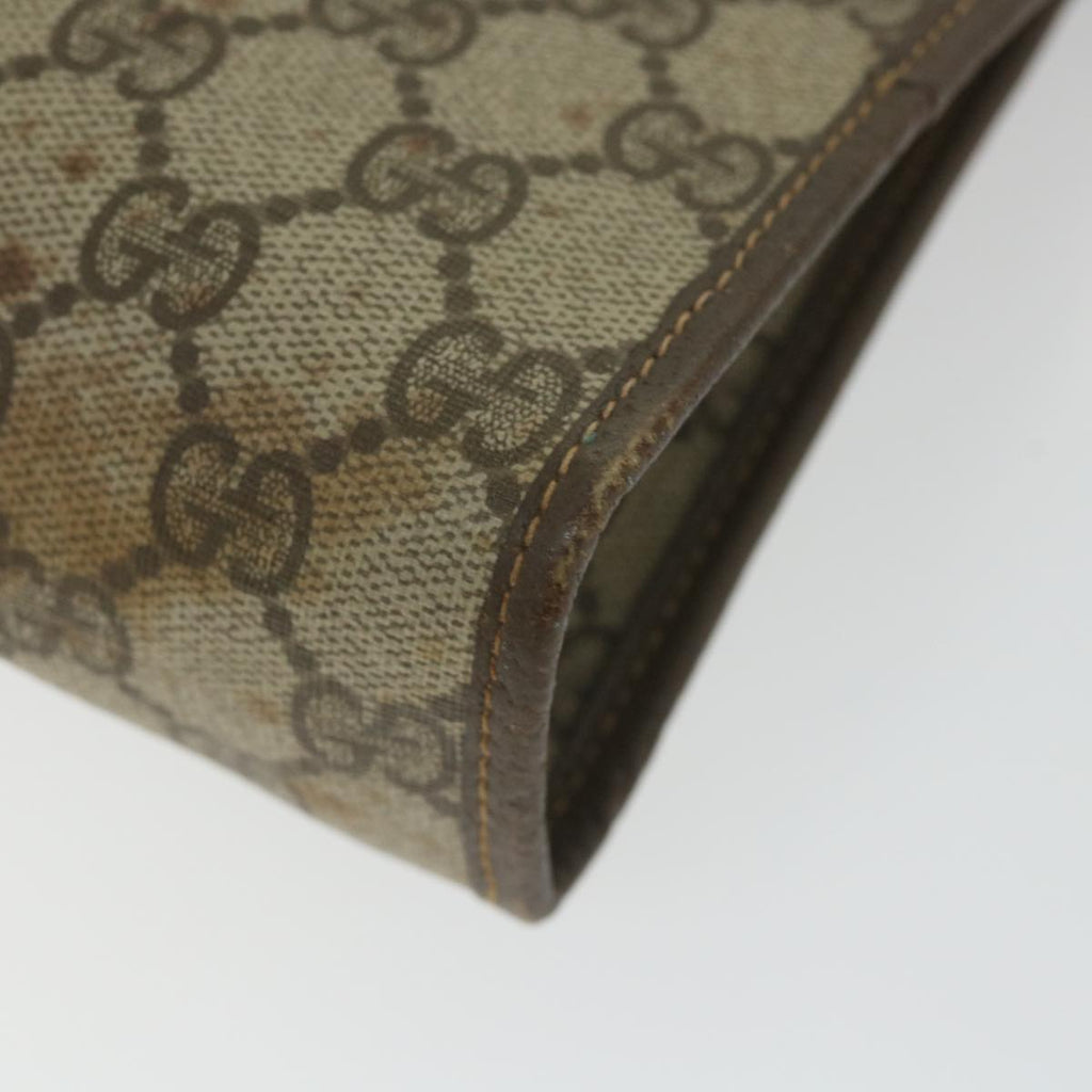 GUCCI GG Supreme Clutch Bag PVC Leather Beige 014 122 ti1356