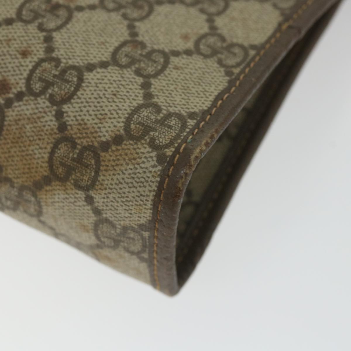 GUCCI GG Supreme Clutch Bag PVC Leather Beige 014 122 ti1356