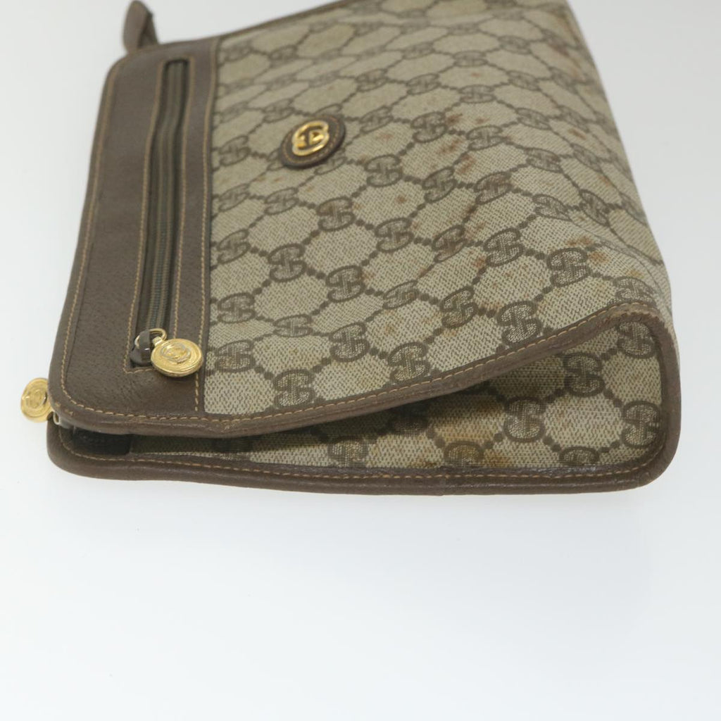 GUCCI GG Supreme Clutch Bag PVC Leather Beige 014 122 ti1356