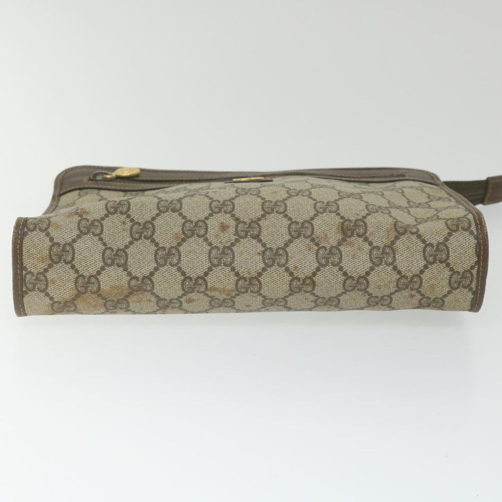 GUCCI GG Supreme Clutch Bag PVC Leather Beige 014 122 ti1356