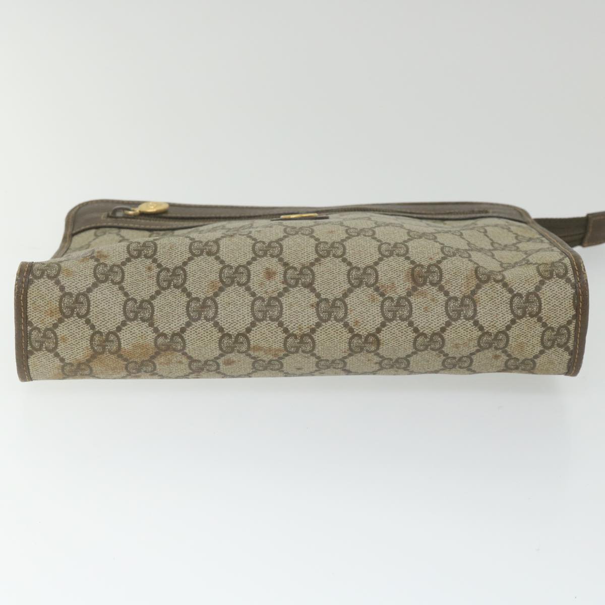 GUCCI GG Supreme Clutch Bag PVC Leather Beige 014 122 ti1356