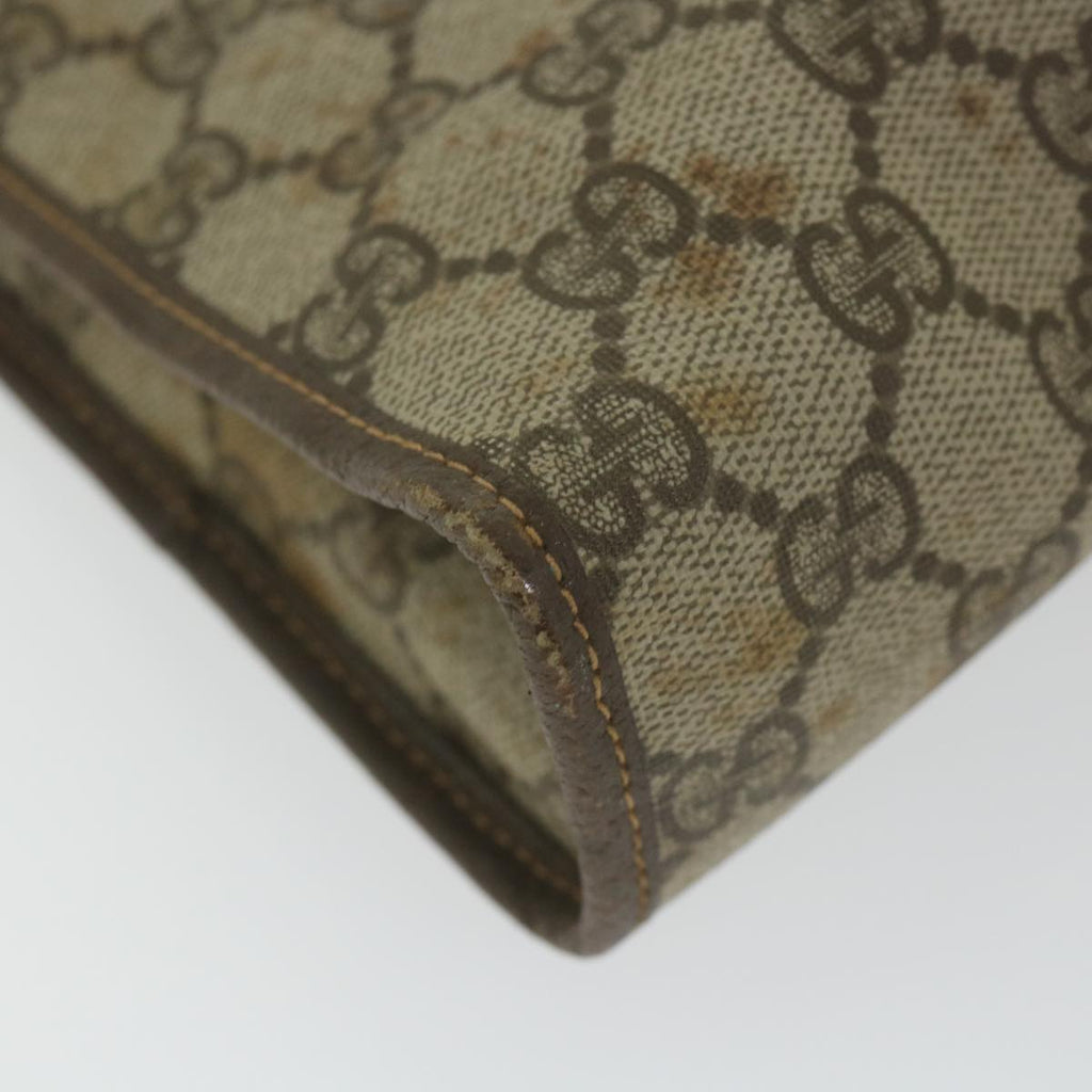 GUCCI GG Supreme Clutch Bag PVC Leather Beige 014 122 ti1356