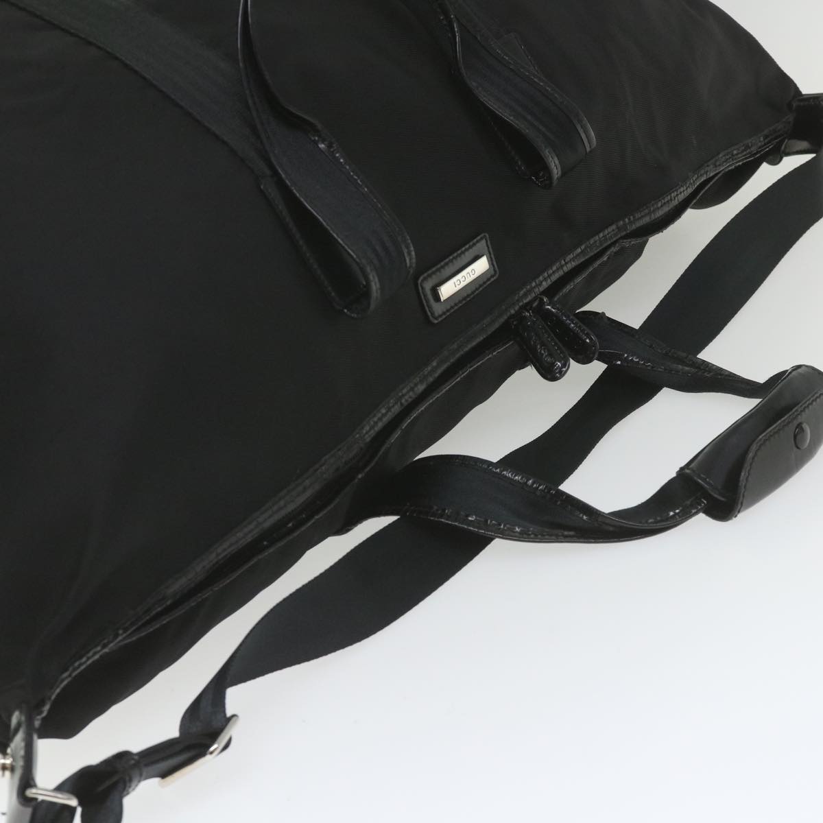 GUCCI Boston Bag Canvas 2way Black ti1360