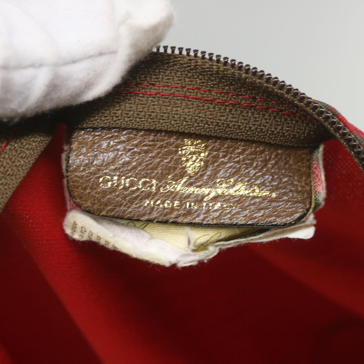GUCCI Boston Bag Coated Canvas Red 89 19 001 ti1362