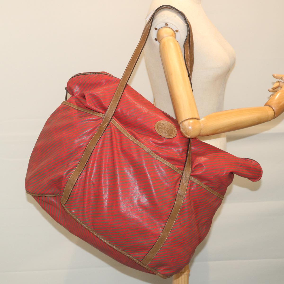 GUCCI Boston Bag Coated Canvas Red 89 19 001 ti1362