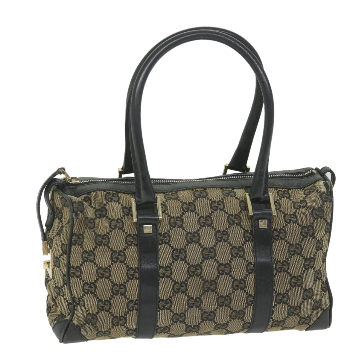 GUCCI GG Canvas Boston Bag Beige Navy 000 0851 ti1365