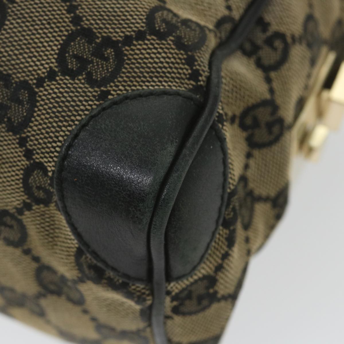 GUCCI GG Canvas Boston Bag Beige Navy 000 0851 ti1365