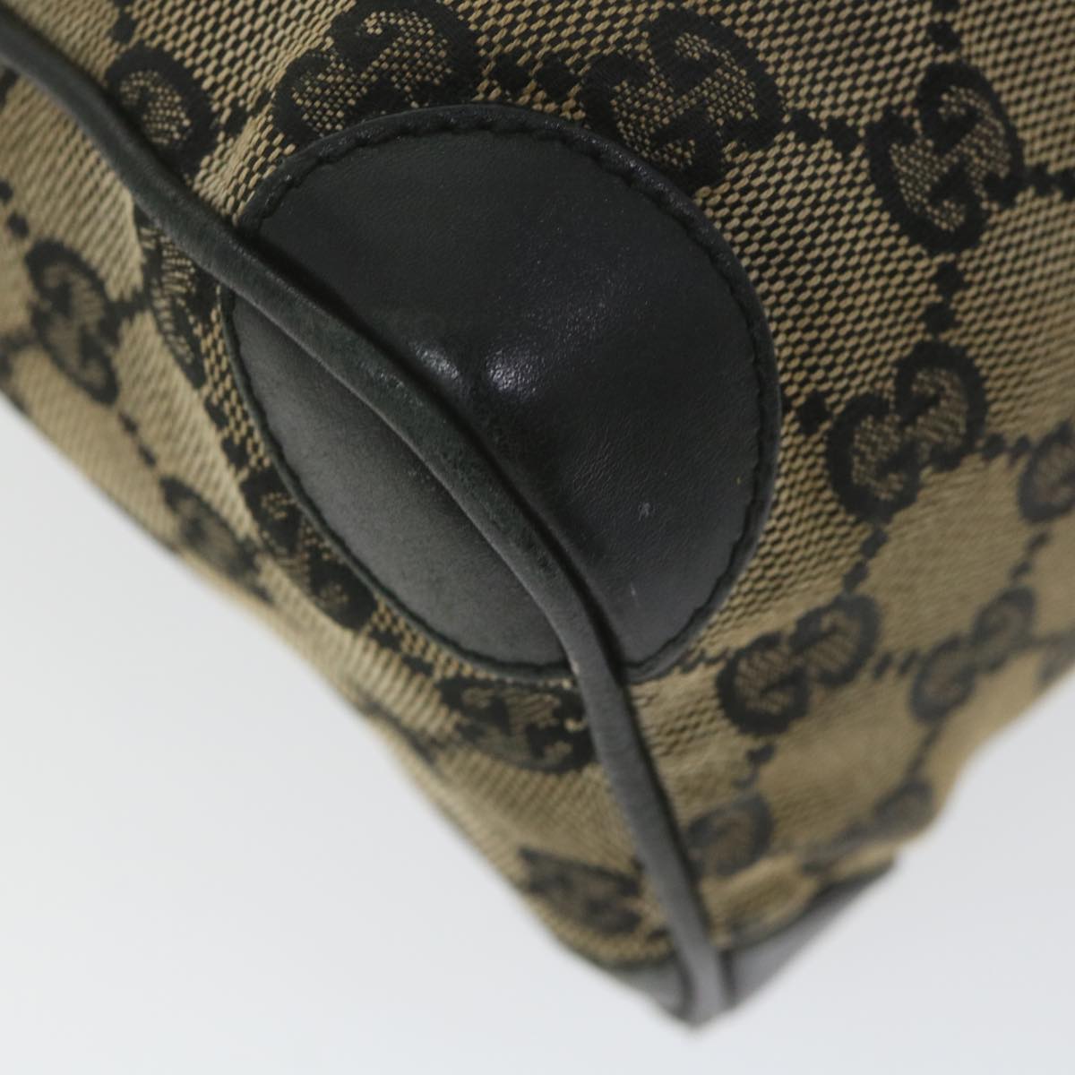 GUCCI GG Canvas Boston Bag Beige Navy 000 0851 ti1365