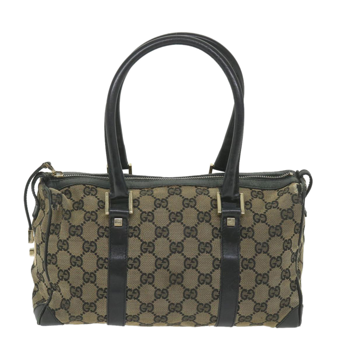GUCCI GG Canvas Boston Bag Beige Navy 000 0851 ti1365