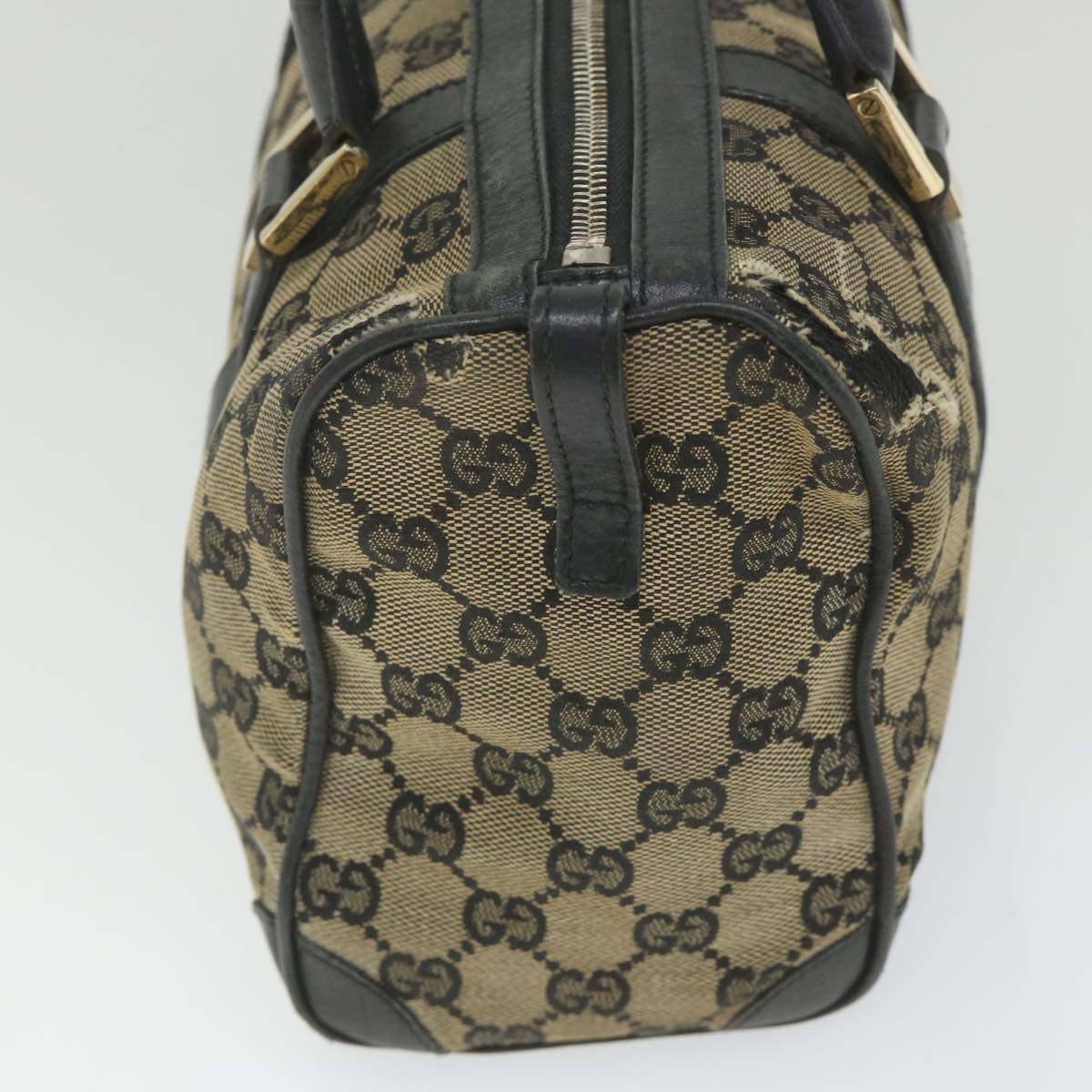 GUCCI GG Canvas Boston Bag Beige Navy 000 0851 ti1365