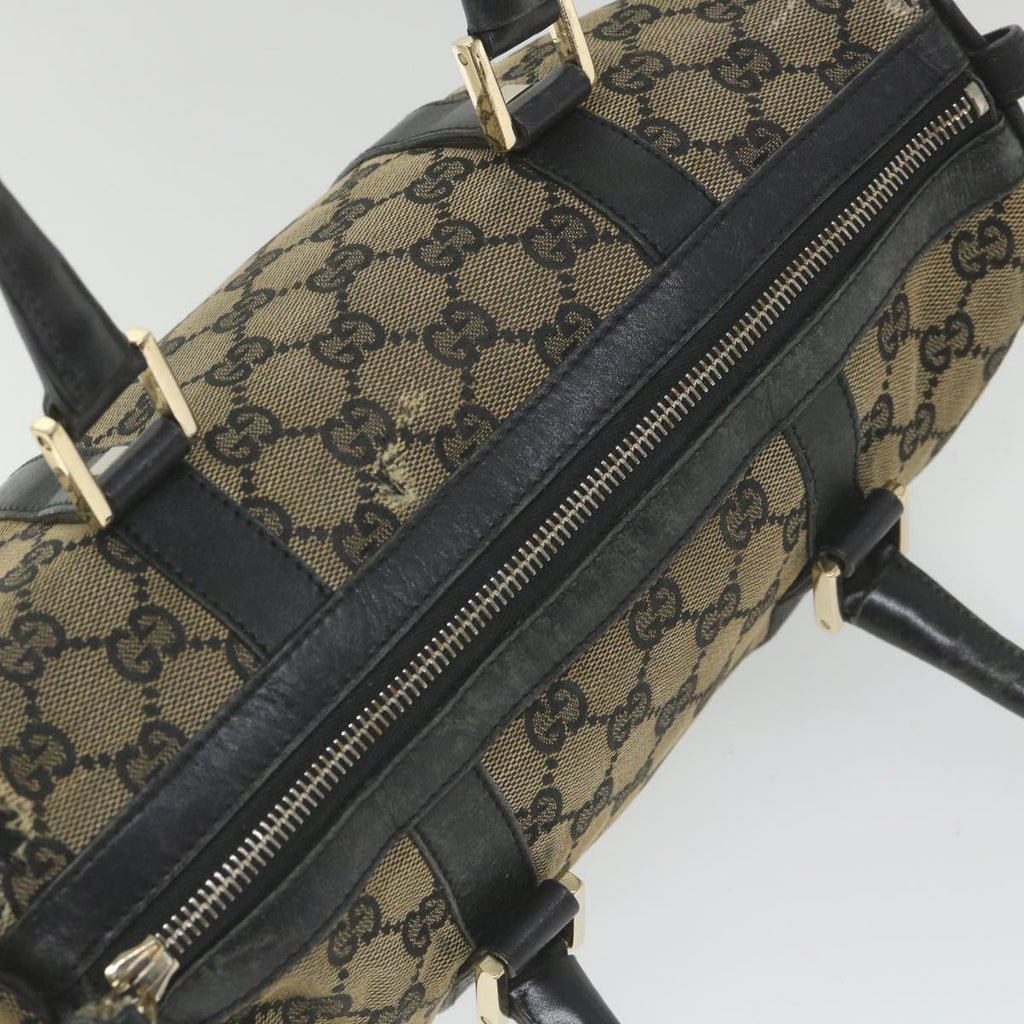 GUCCI GG Canvas Boston Bag Beige Navy 000 0851 ti1365