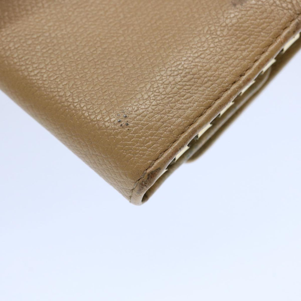 CHANEL Key Case Leather Beige CC ti1413