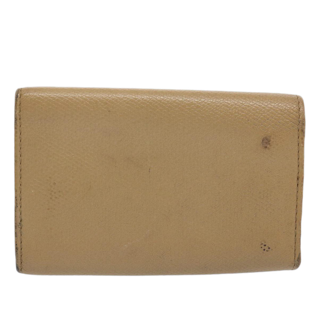 CHANEL Key Case Leather Beige CC ti1413