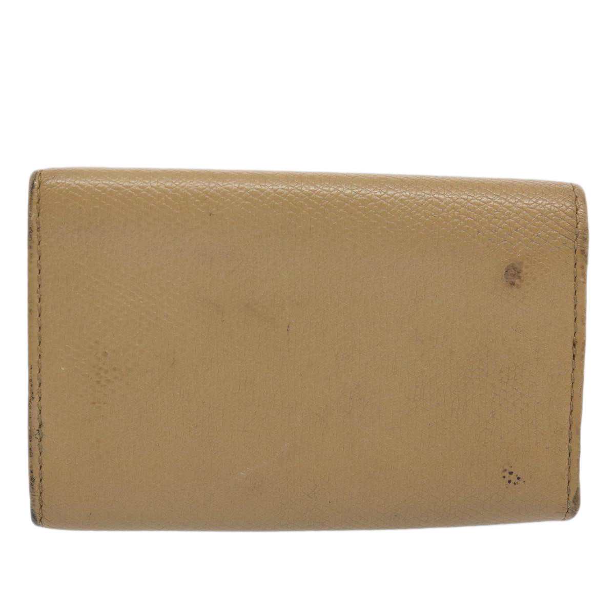 CHANEL Key Case Leather Beige CC ti1413