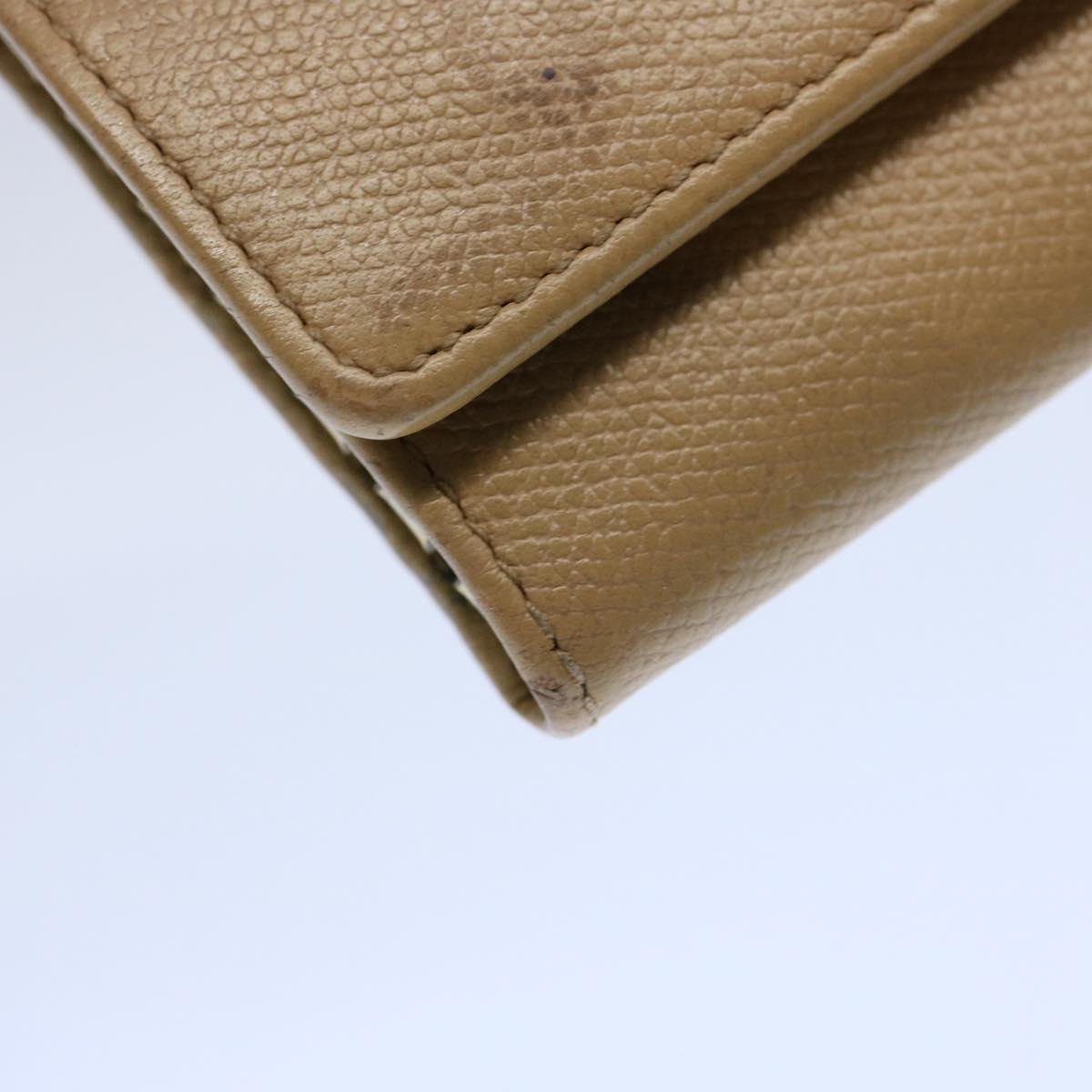 CHANEL Key Case Leather Beige CC ti1413