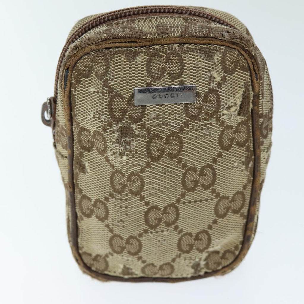 GUCCI GG Canvas Pouch 3Set Beige Black ti1630