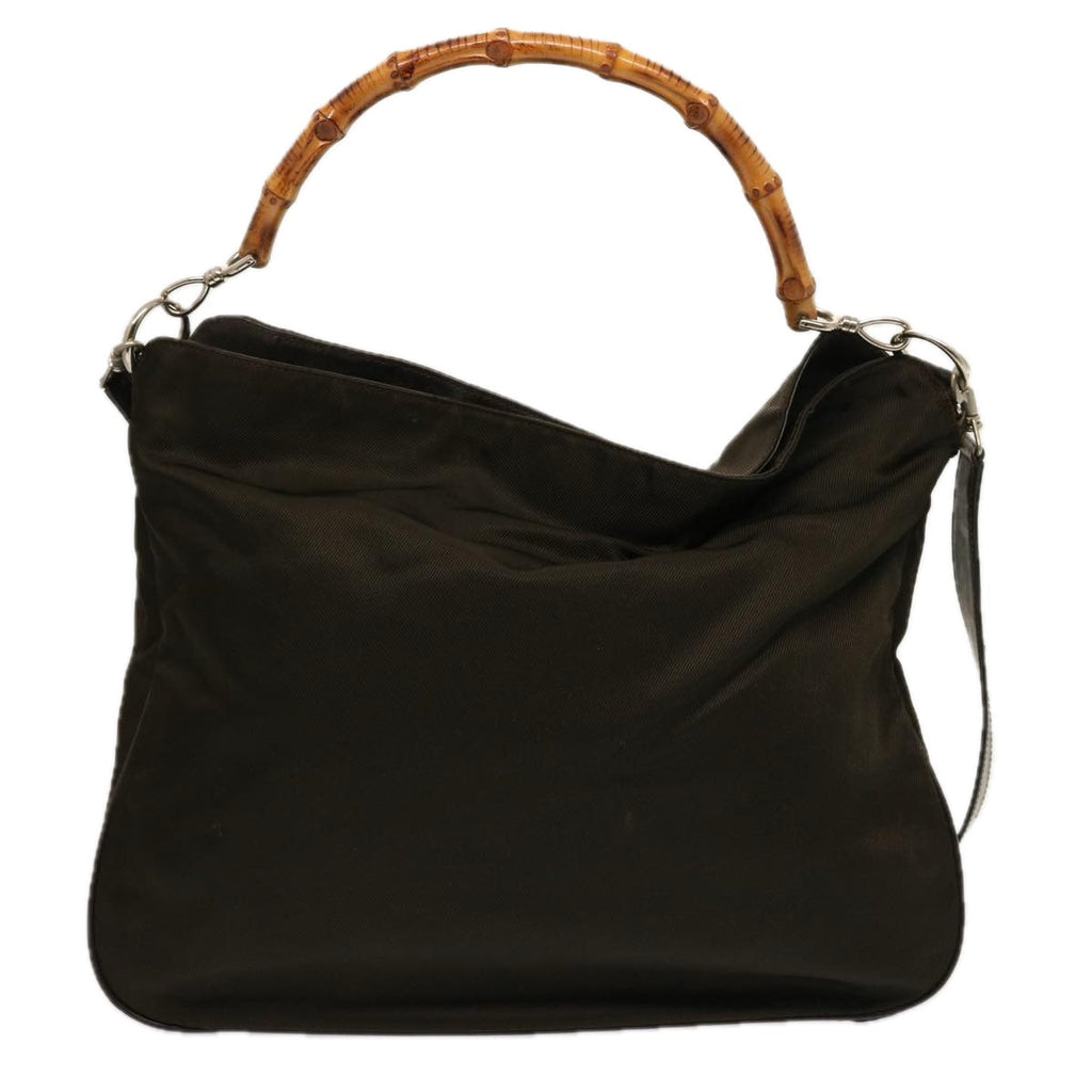 GUCCI Bamboo Shoulder Bag Suede Leather 3Set White Black Brown ti1672