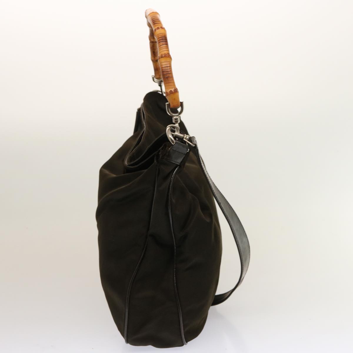 GUCCI Bamboo Shoulder Bag Suede Leather 3Set White Black Brown ti1672
