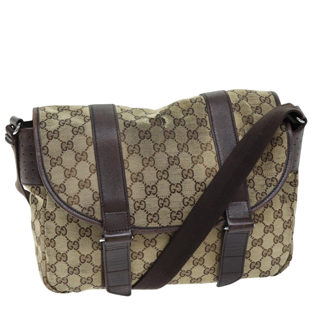 GUCCI GG Canvas Shoulder Bag Beige ti1673